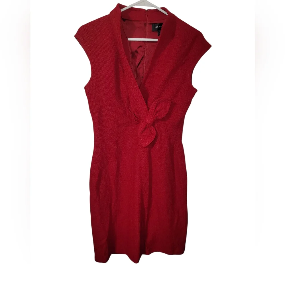 St. John Elegant Red Bow Women's Dress (SIze 6) - Picture 1 of 7